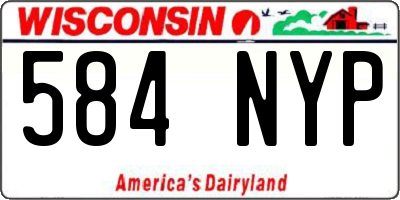 WI license plate 584NYP