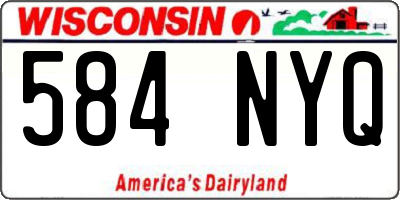 WI license plate 584NYQ