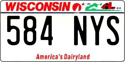 WI license plate 584NYS