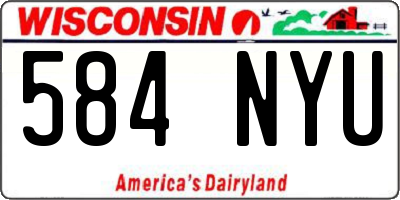 WI license plate 584NYU