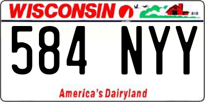 WI license plate 584NYY