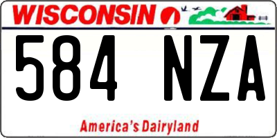 WI license plate 584NZA