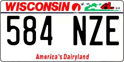 WI license plate 584NZE