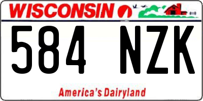 WI license plate 584NZK