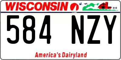 WI license plate 584NZY