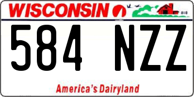 WI license plate 584NZZ