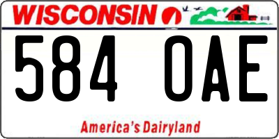 WI license plate 584OAE