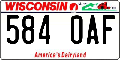 WI license plate 584OAF