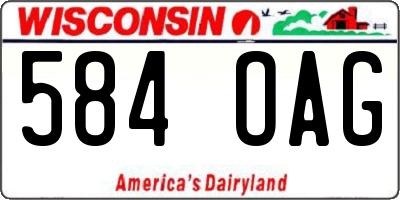WI license plate 584OAG