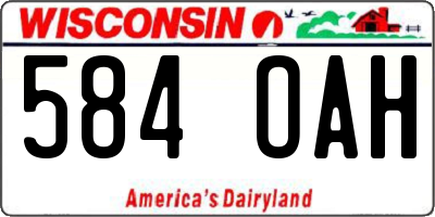 WI license plate 584OAH