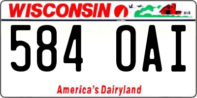 WI license plate 584OAI