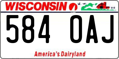 WI license plate 584OAJ
