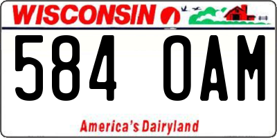 WI license plate 584OAM