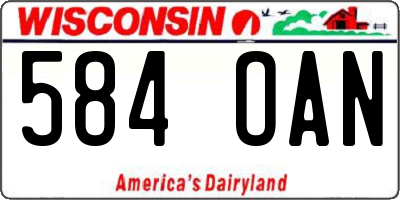 WI license plate 584OAN