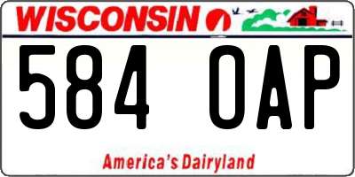 WI license plate 584OAP