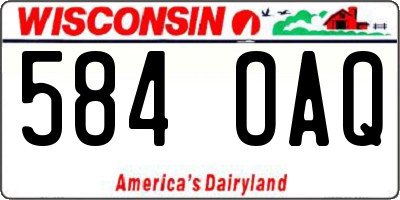WI license plate 584OAQ