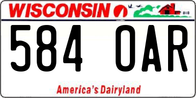 WI license plate 584OAR