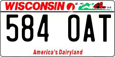 WI license plate 584OAT