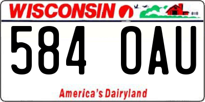 WI license plate 584OAU