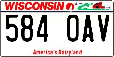 WI license plate 584OAV