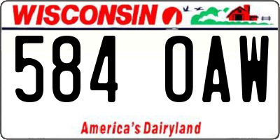 WI license plate 584OAW