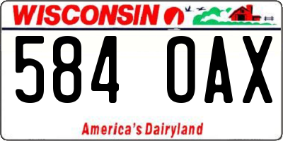 WI license plate 584OAX