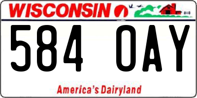 WI license plate 584OAY