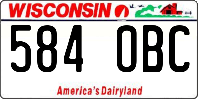 WI license plate 584OBC