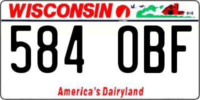 WI license plate 584OBF