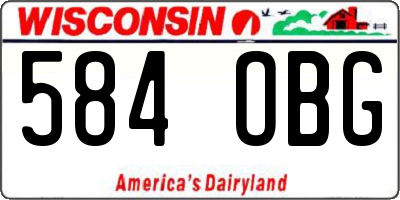 WI license plate 584OBG