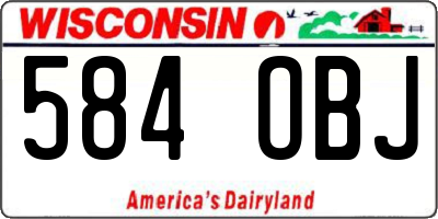 WI license plate 584OBJ