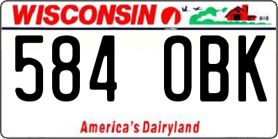WI license plate 584OBK
