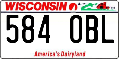 WI license plate 584OBL
