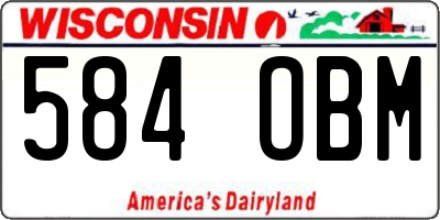 WI license plate 584OBM