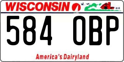 WI license plate 584OBP