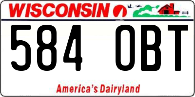 WI license plate 584OBT