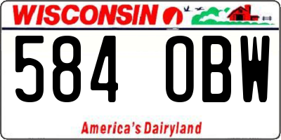 WI license plate 584OBW