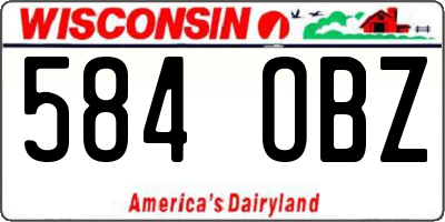 WI license plate 584OBZ