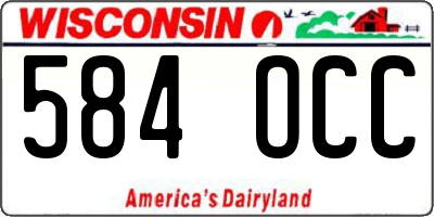WI license plate 584OCC