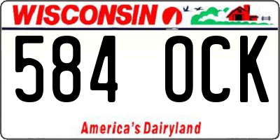 WI license plate 584OCK