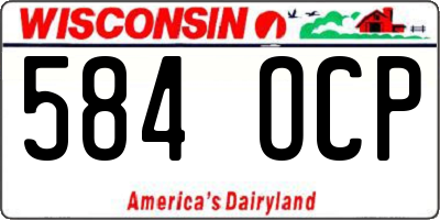 WI license plate 584OCP