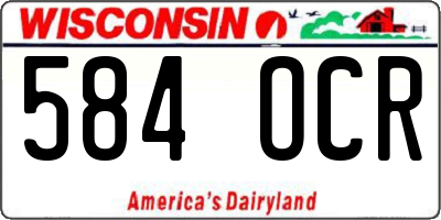 WI license plate 584OCR
