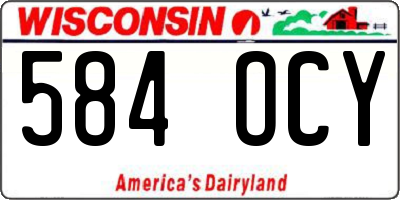 WI license plate 584OCY
