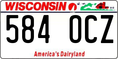 WI license plate 584OCZ