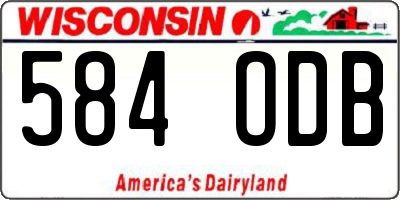 WI license plate 584ODB