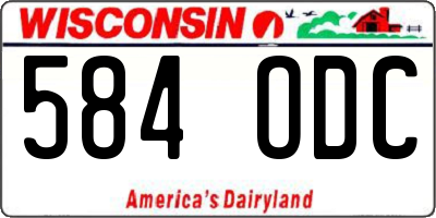 WI license plate 584ODC
