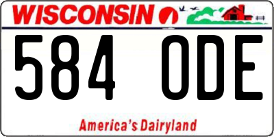 WI license plate 584ODE