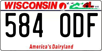WI license plate 584ODF