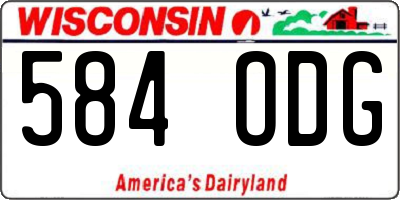 WI license plate 584ODG