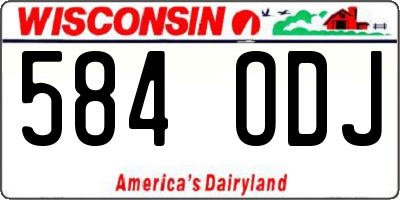 WI license plate 584ODJ